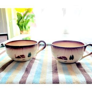 MCM Brock Of California Little House on the Prairie Country Lane Cups